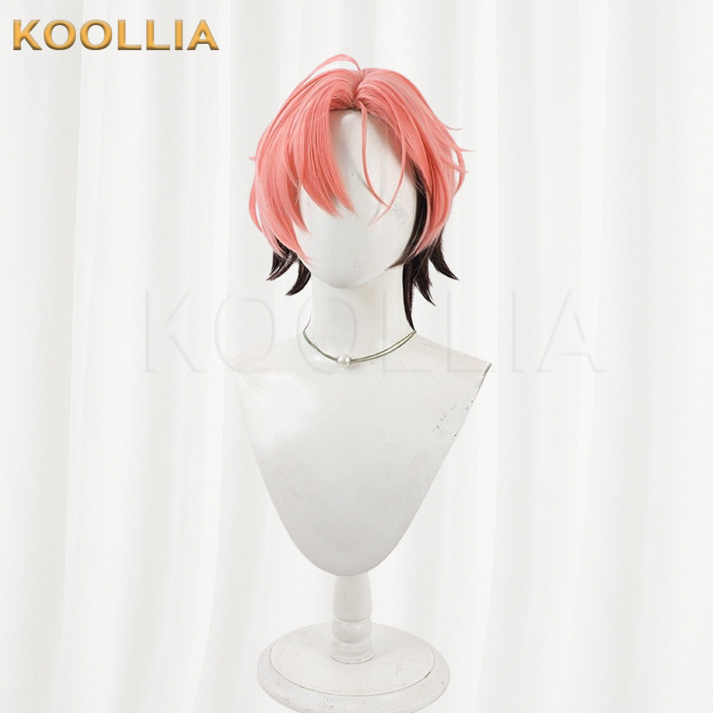 Ensemble Stars!! 2 Kudou Mashu Pink Black Gradient Layered Short Hair Basic Wig