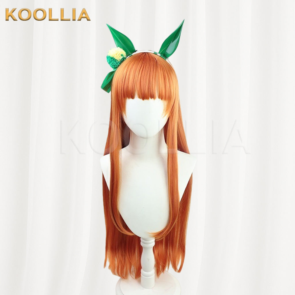 Uma Musume Pretty Derby Silence Suzuka 100cm Extra Long Warm Orange Basic Wig
