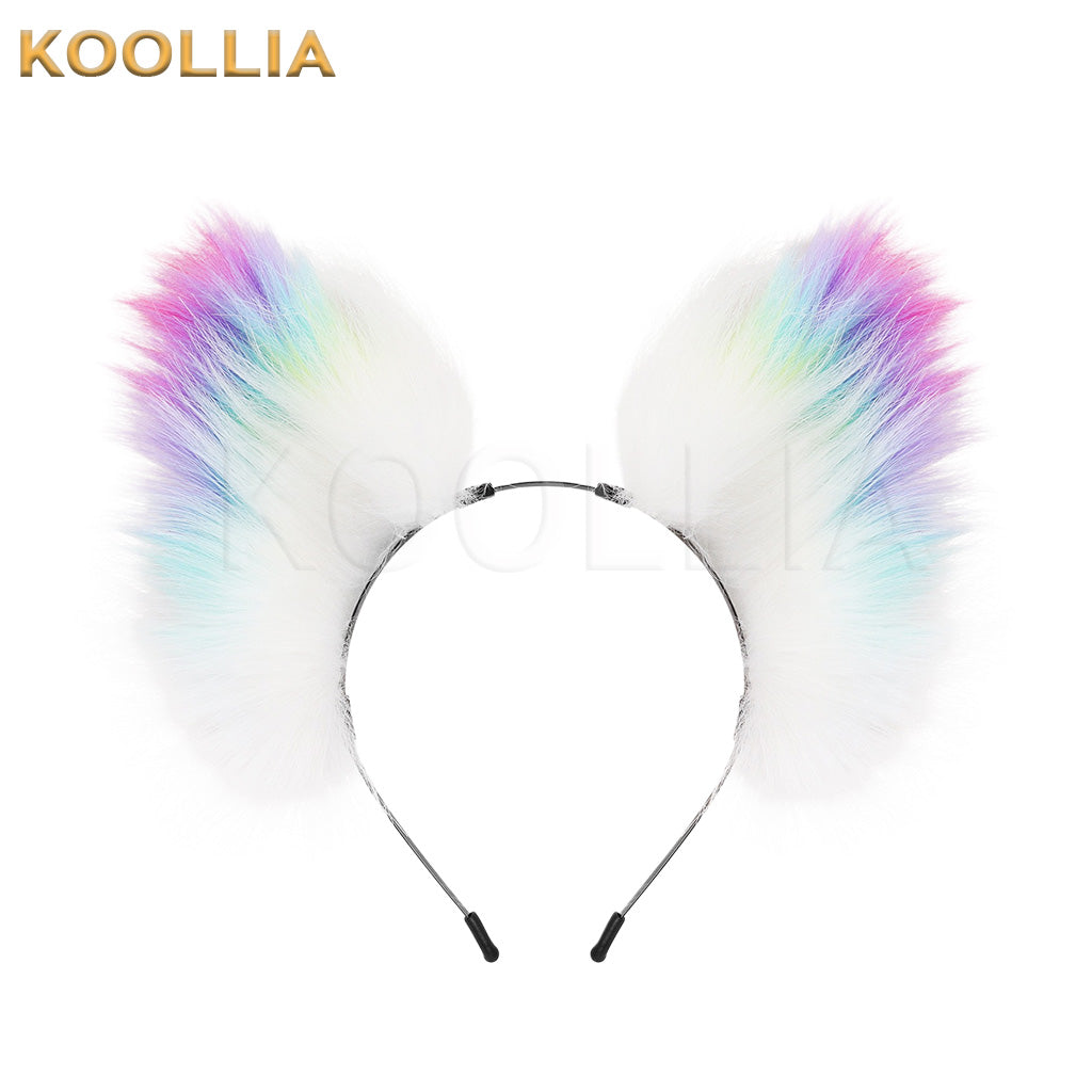 Handmade Colorful Plush Animal Ear Headband Lolita Cat Fox Ear Accessory