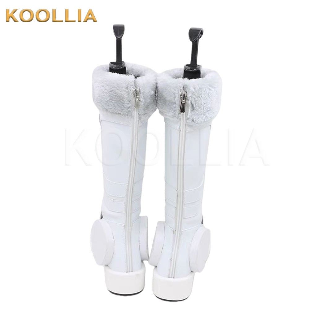 Pretty Derby Oguri Cap White Black Fleece Mid Calf Cosplay Shoes