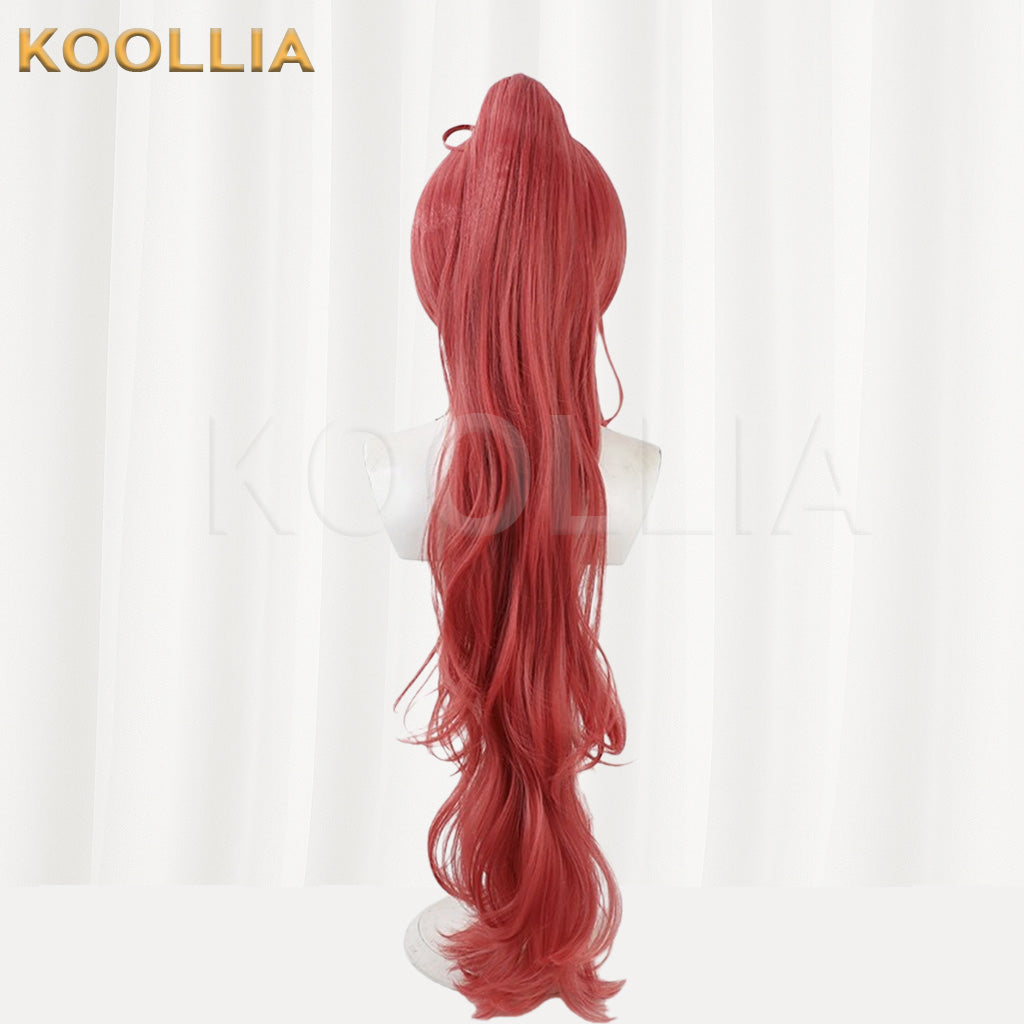 Blue Archive Hanaoka Yuzu Red Long Ponytail Basic Wig
