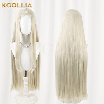 Multi-angle display of Gachi Akuta August Stilz off-white center part basic wig