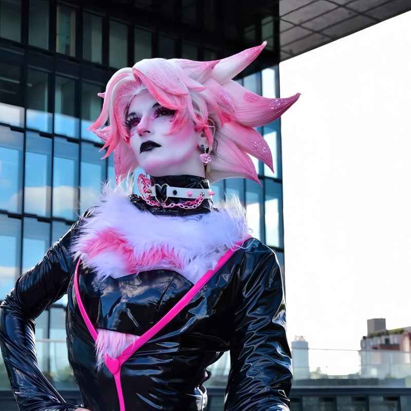 Angel Dust From Hazbin Hotel Commission Wig(Pre Order)