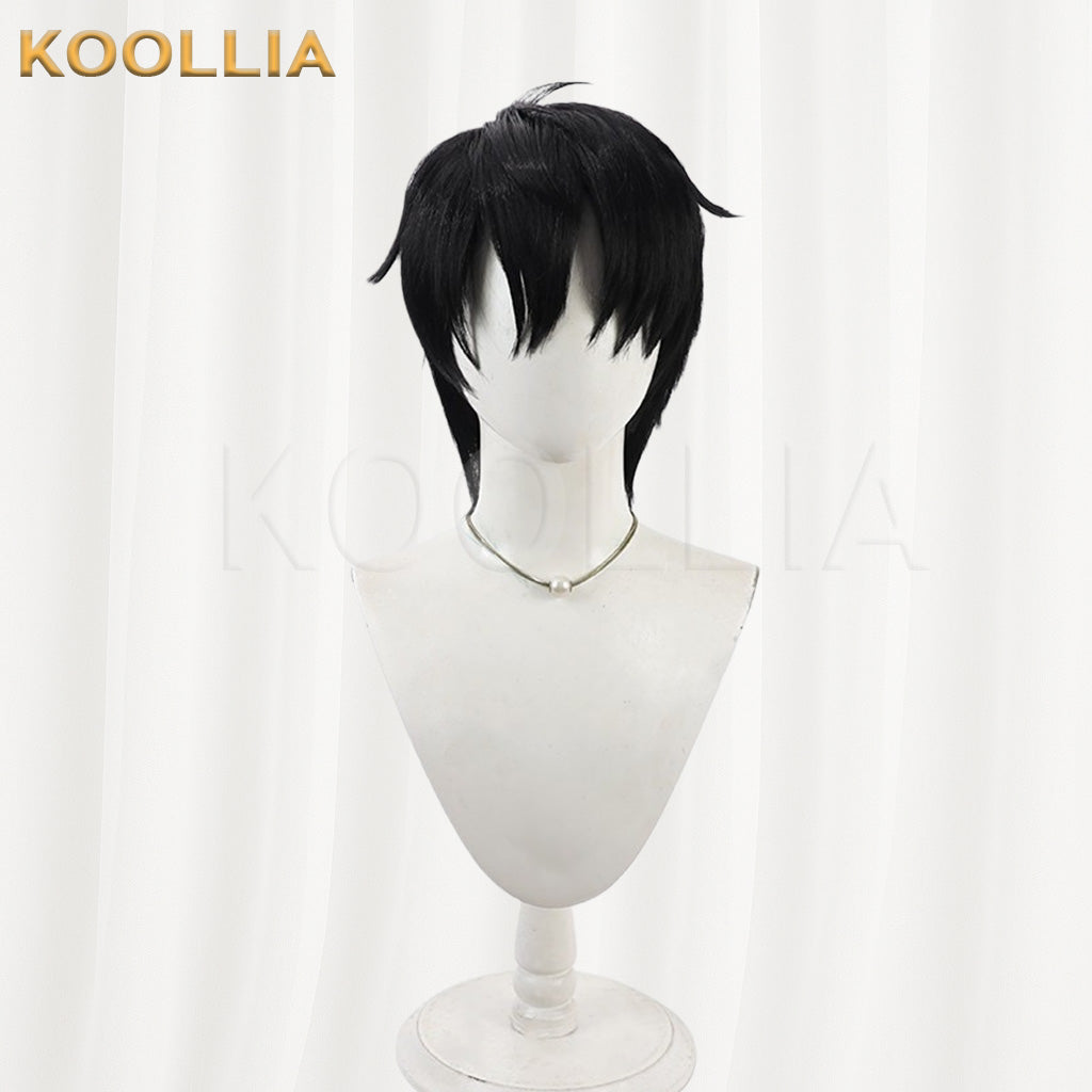 Infinity Chen Su Pure Black Short Choppy Daily Hair Basic Wig