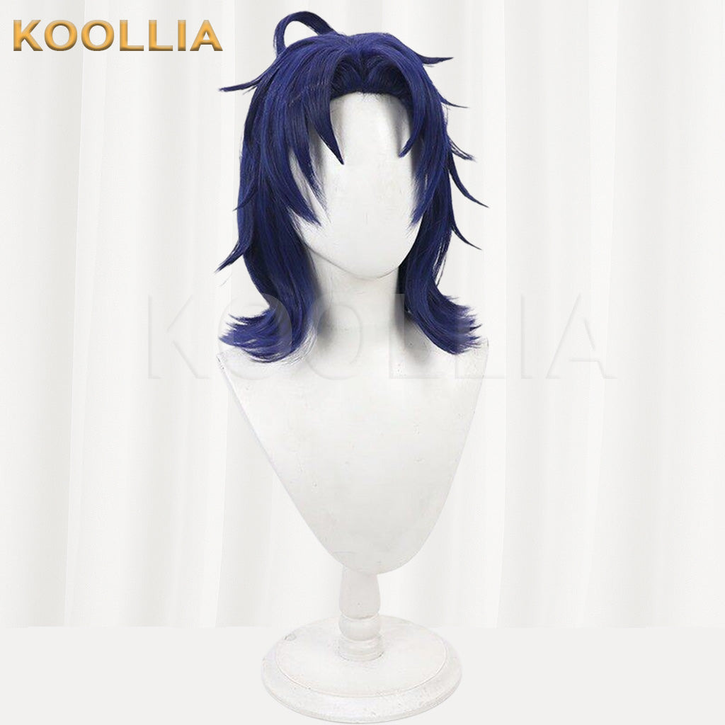 Touken Ranbu Taikogane Sadamune Deep Blue Medium Short Basic Wig