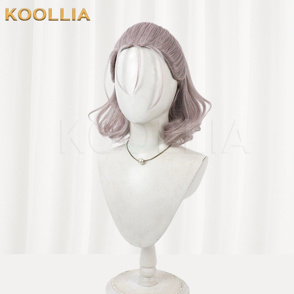 Touken Ranbu Murakumo Gou Light Grey Pink Curly Basic Wig