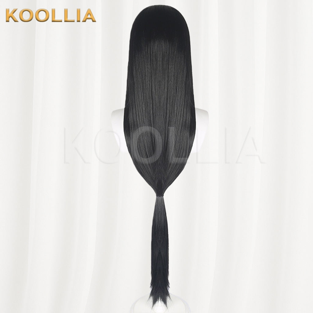 Justice Online Jiu Ling Solid Black Basic Wig