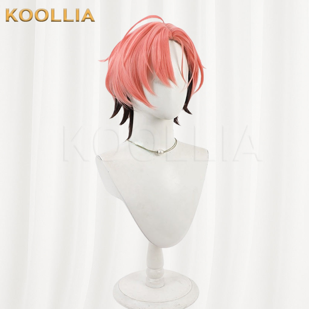 Ensemble Stars!! 2 Kudou Mashu Pink Black Gradient Layered Short Hair Basic Wig