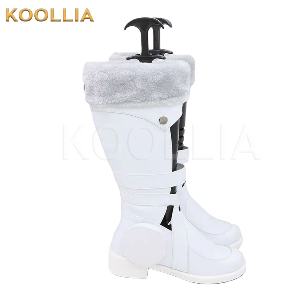 Pretty Derby Oguri Cap White Black Fleece Mid Calf Cosplay Shoes