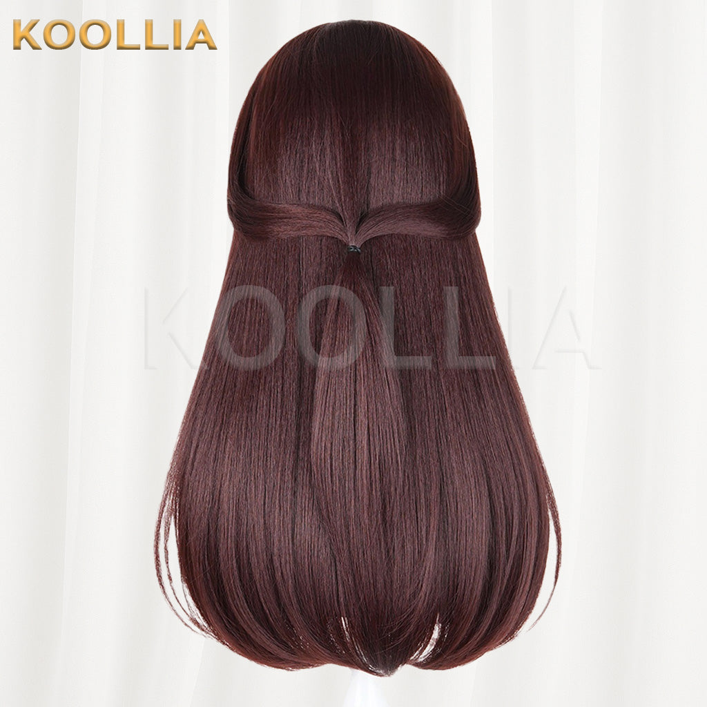 Touhou Project Hakurei Reimu Dark Reddish Brown Basic Wig
