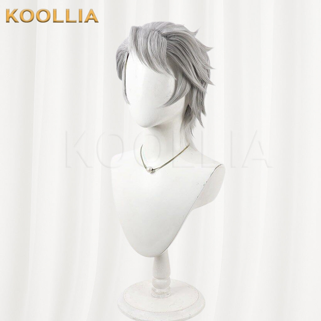 Black Butler Wolfram Gelzer Gray White Fluffy Spiky Short Basic Wig