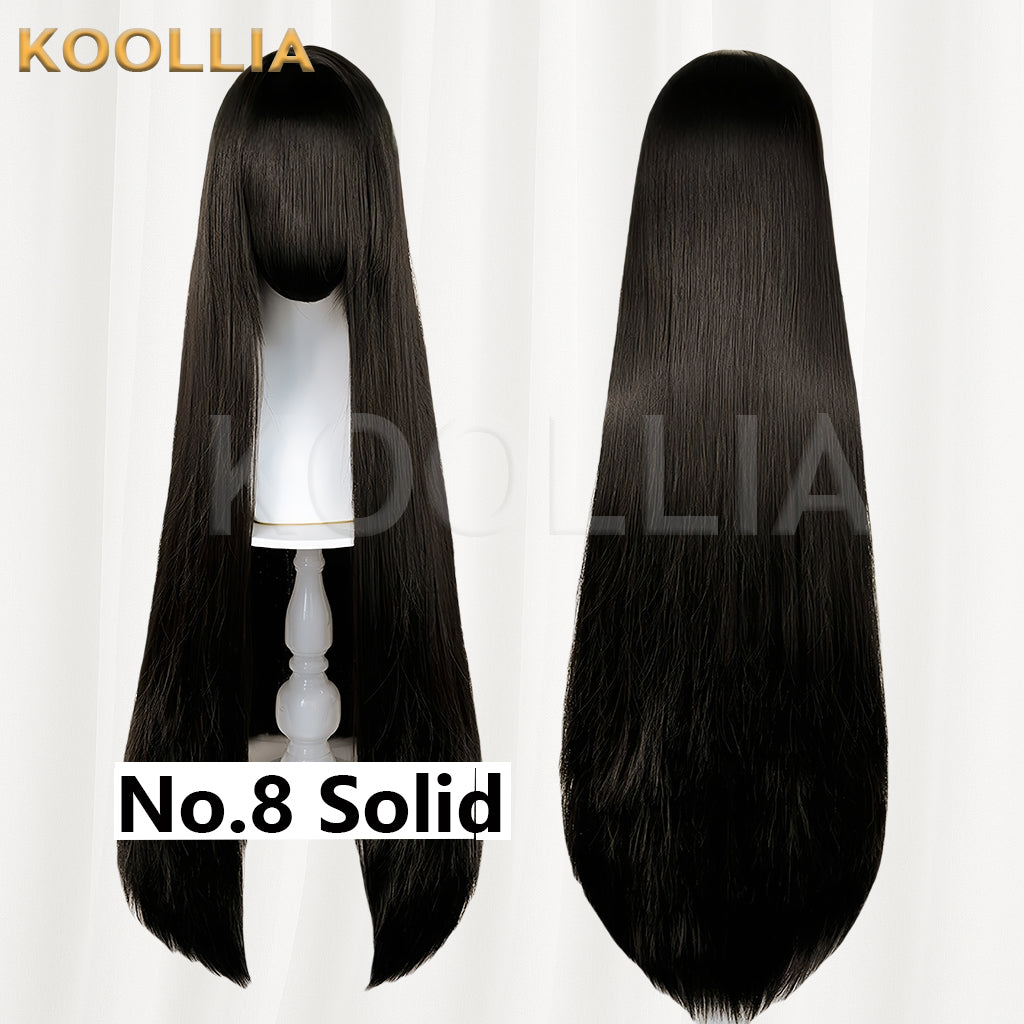 Thickened All-purpose 100cm High Temperature Root Boost Basic Wig with Scalp Top (Around 600g)