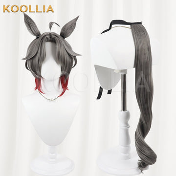 Uma Musume Pretty Derby Rose Kingdom Grey to Red Gradient Basic Wig Multi-angle Display by koollia