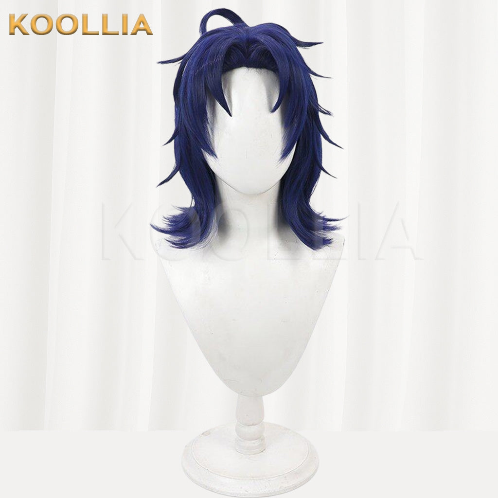 Touken Ranbu Taikogane Sadamune Deep Blue Medium Short Basic Wig