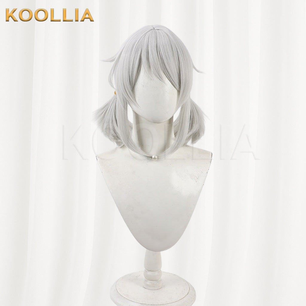 Uma Musume Hishi Miracle Light Silver Gray Low Pigtail Short Basic Wig
