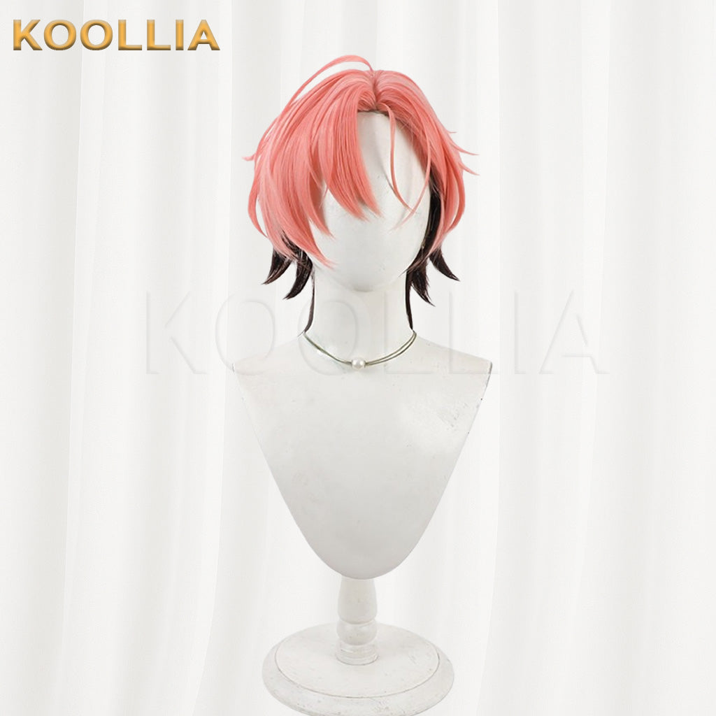 Ensemble Stars!! 2 Kudou Mashu Pink Black Gradient Layered Short Hair Basic Wig