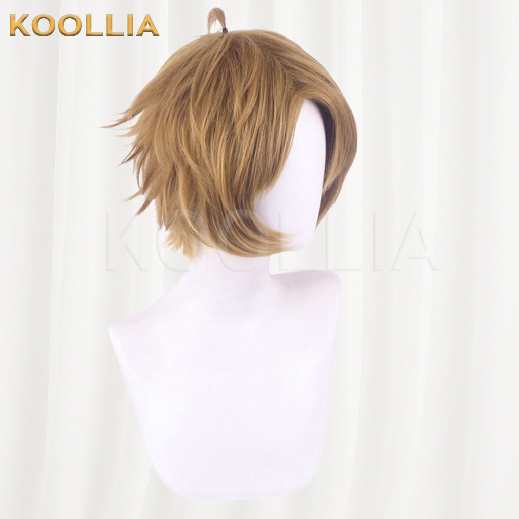 Mushoku Tensei Rudeus Greyrat Flaxen Brown Spiky Short Cosplay Basic Wig
