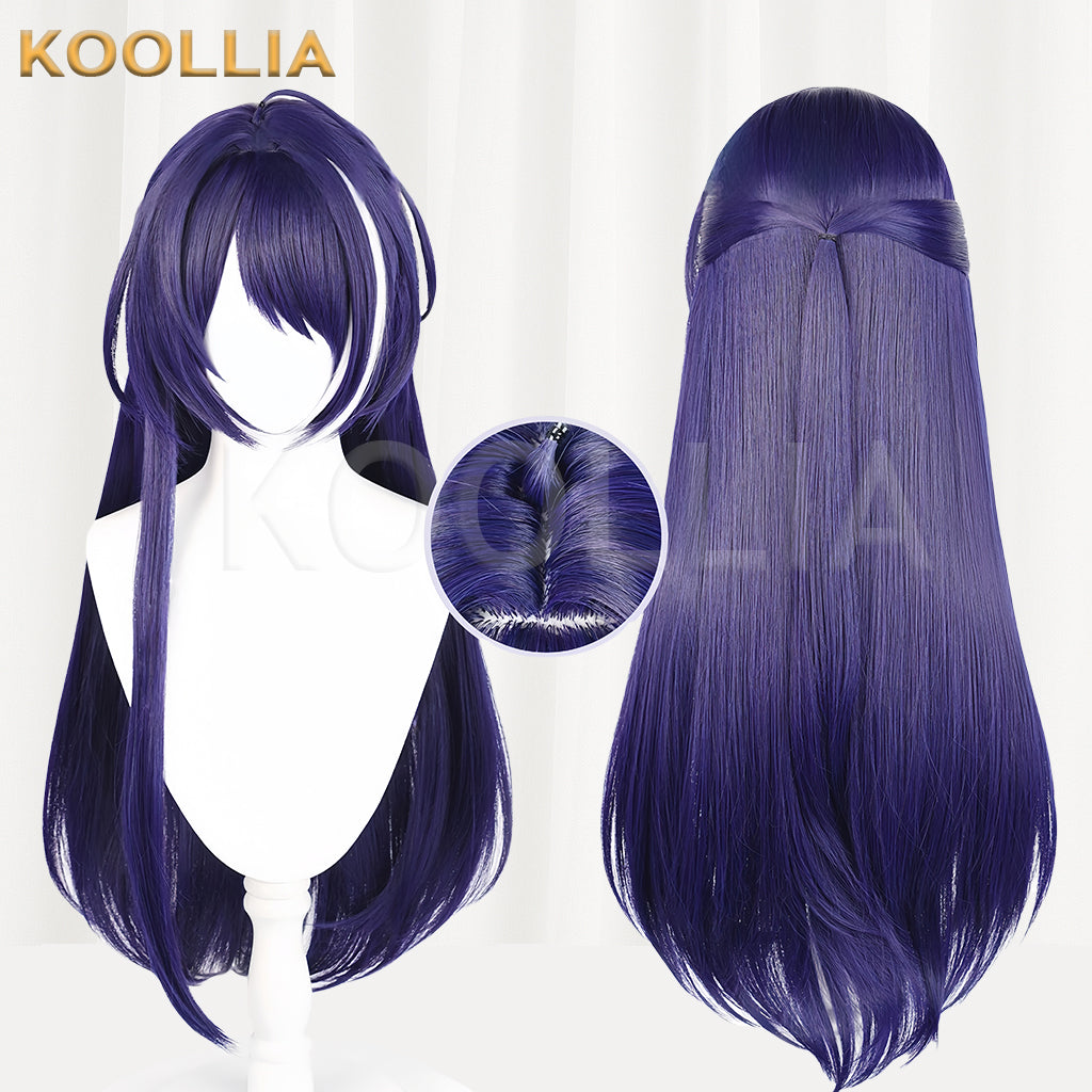 Honkai: Star Rail Acheron Longo Cabelo Roxo Peruca Básica