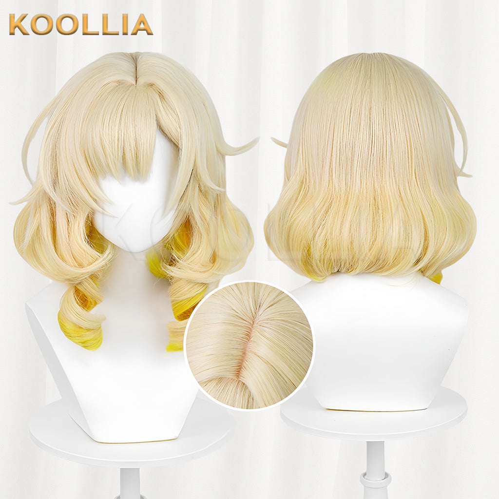 Honkai: Star Rail Aglaea Long Golden Yellow Hair Basic Wig