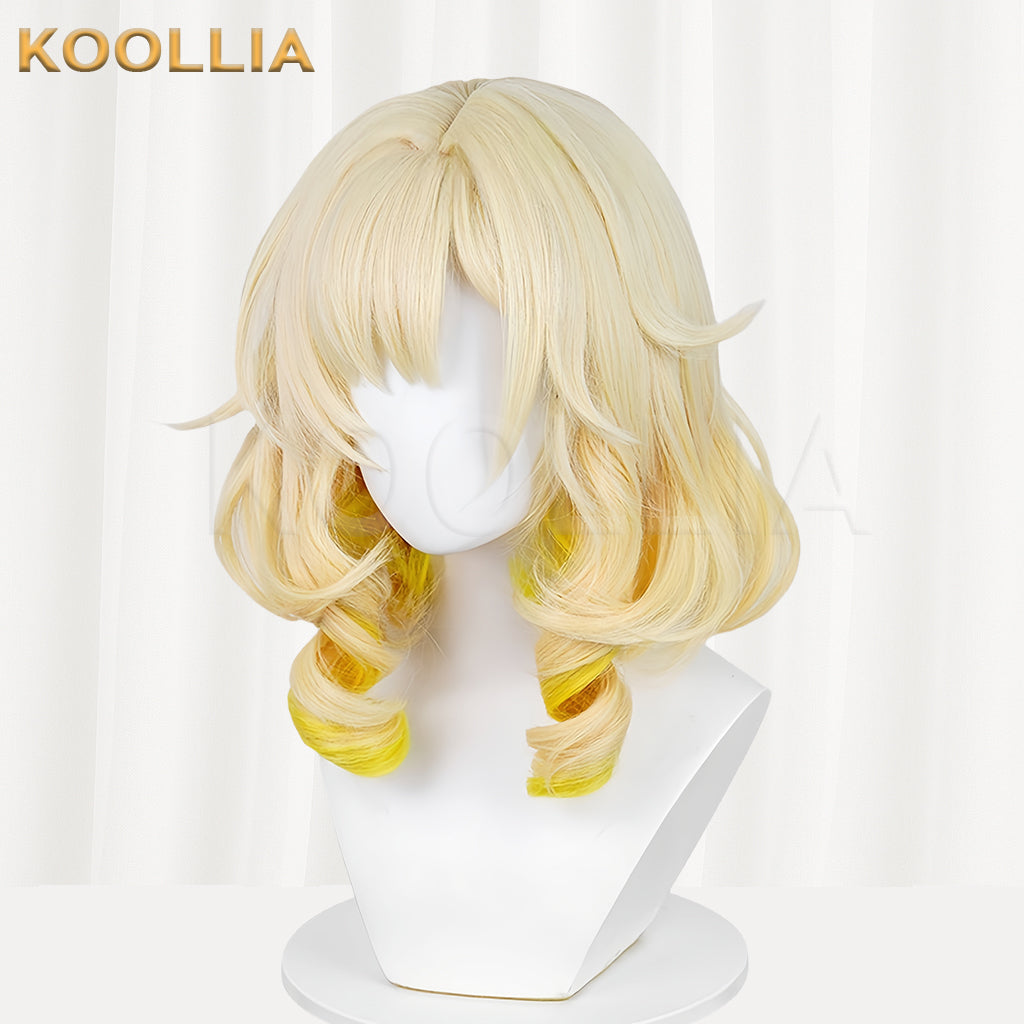 Honkai: Star Rail Aglaea Long Golden Yellow Hair Basic Wig