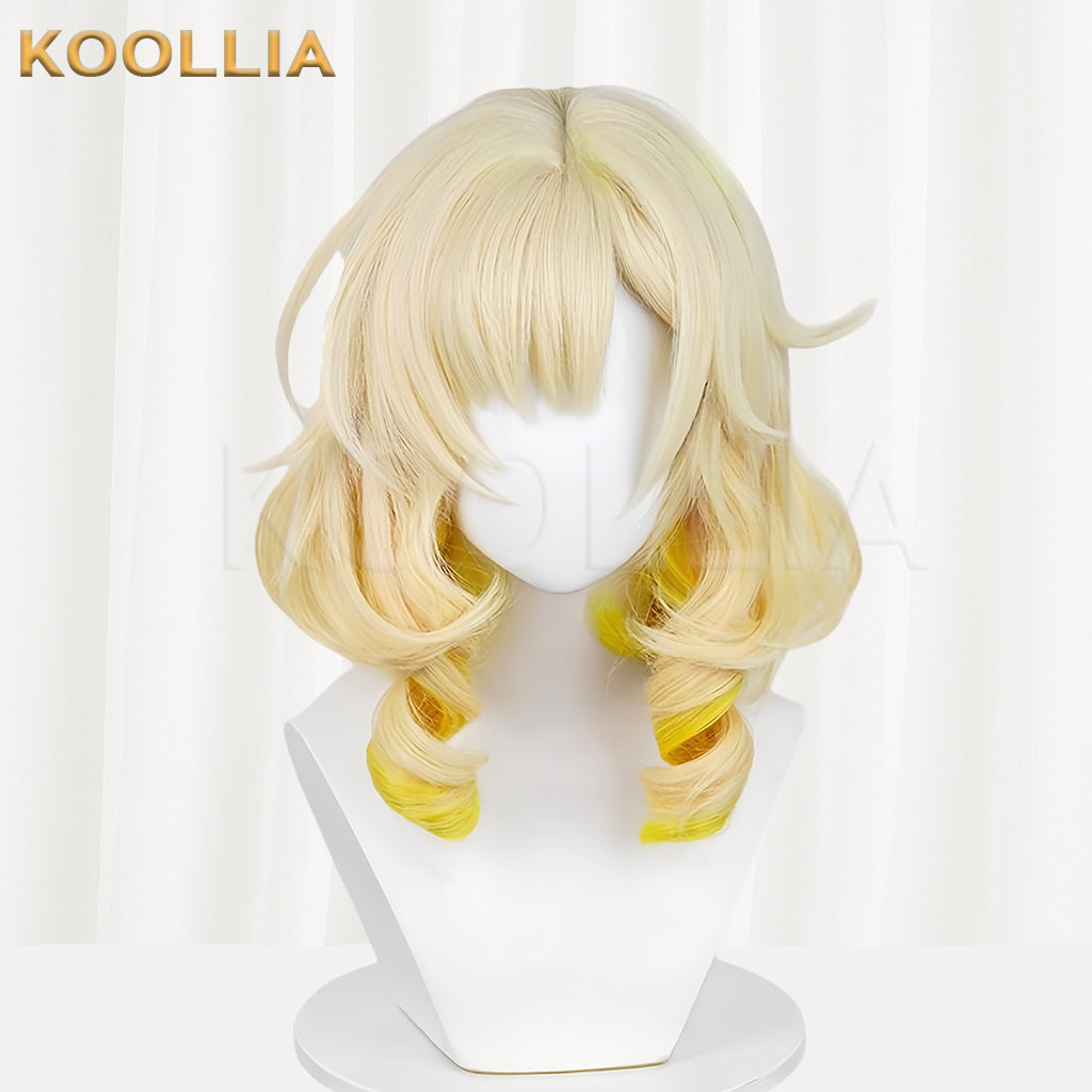 Honkai: Star Rail Aglaea Long Golden Yellow Hair Basic Wig
