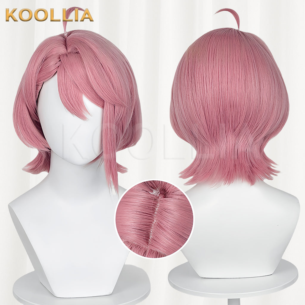 Dandadan Aira Shiratori Basic-Perücke mit kurzen rosa Haaren