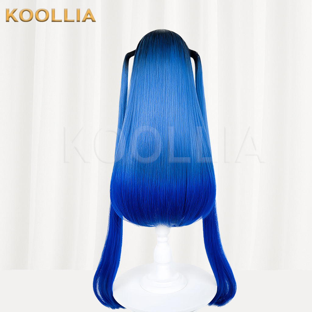 The Hundred Line -Last Defense Academy Amemiya Darumi Long Blue Black Hair Basic Wig