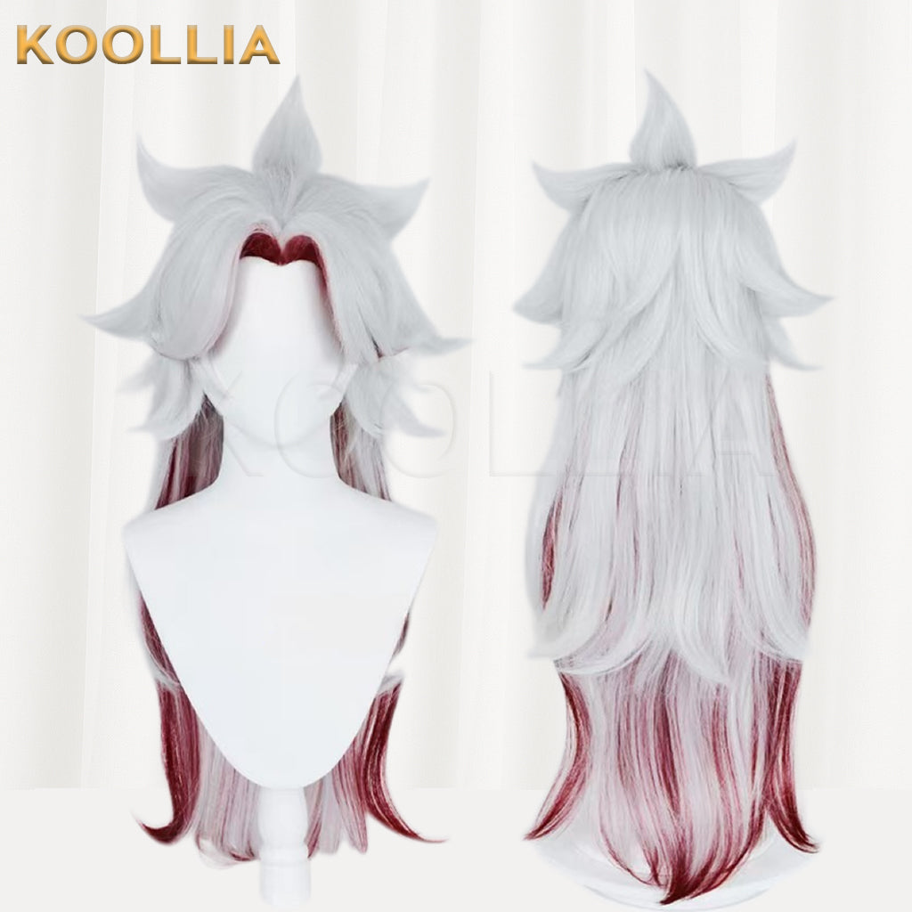 Genshin Impact Arataki Itto Long White Red Hair Basic Wig