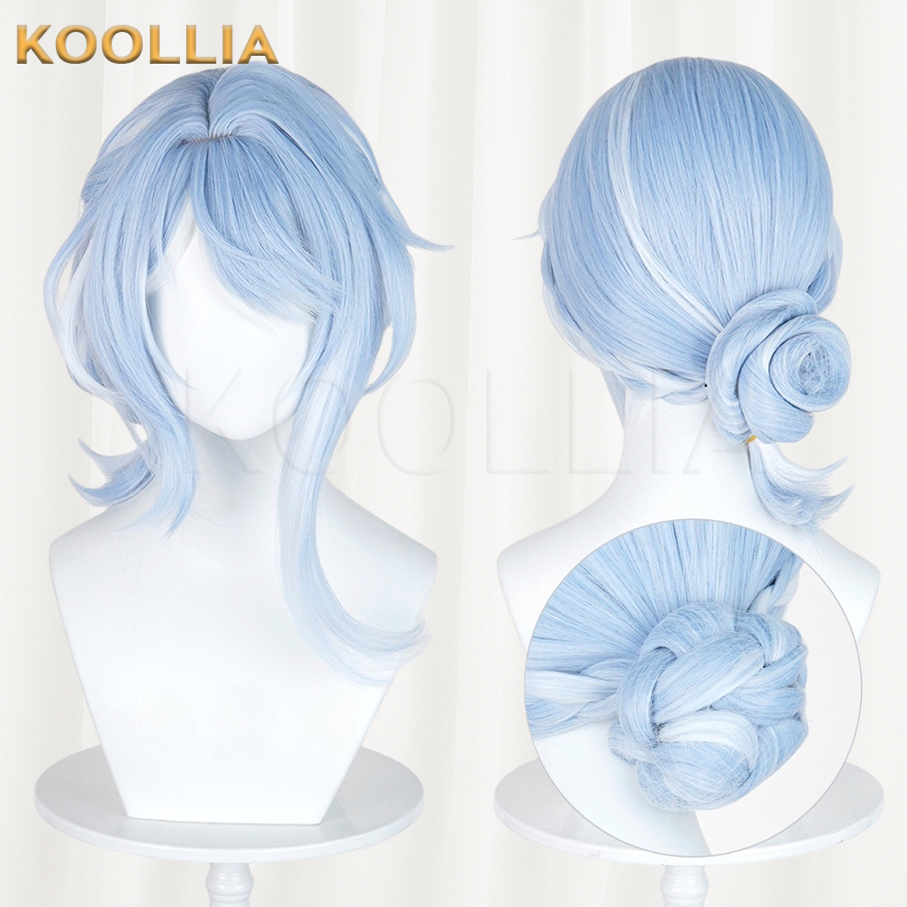Genshin Impact Arlecchino AO Ice Blue Silver Ombre Basic Wig