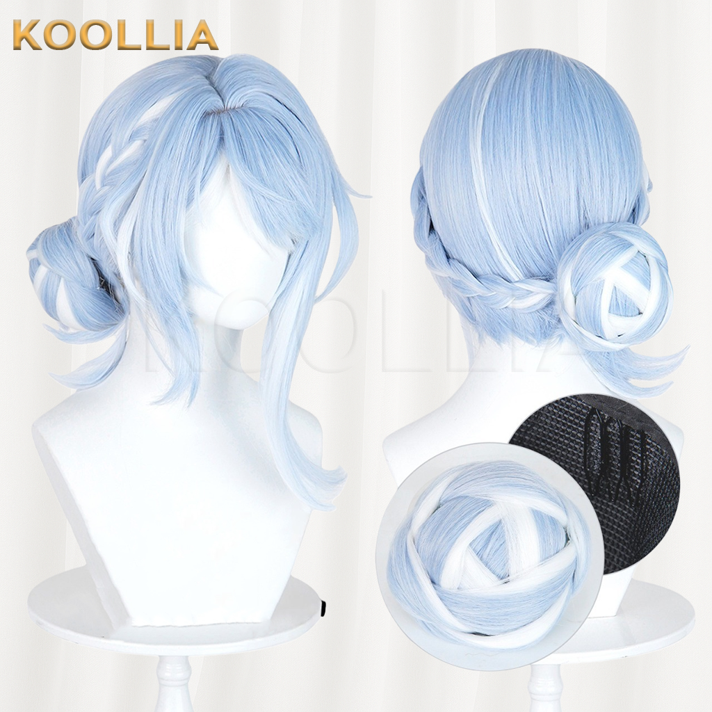 Genshin Impact Arlecchino AO Ice Blue Silver Ombre Basic Wig