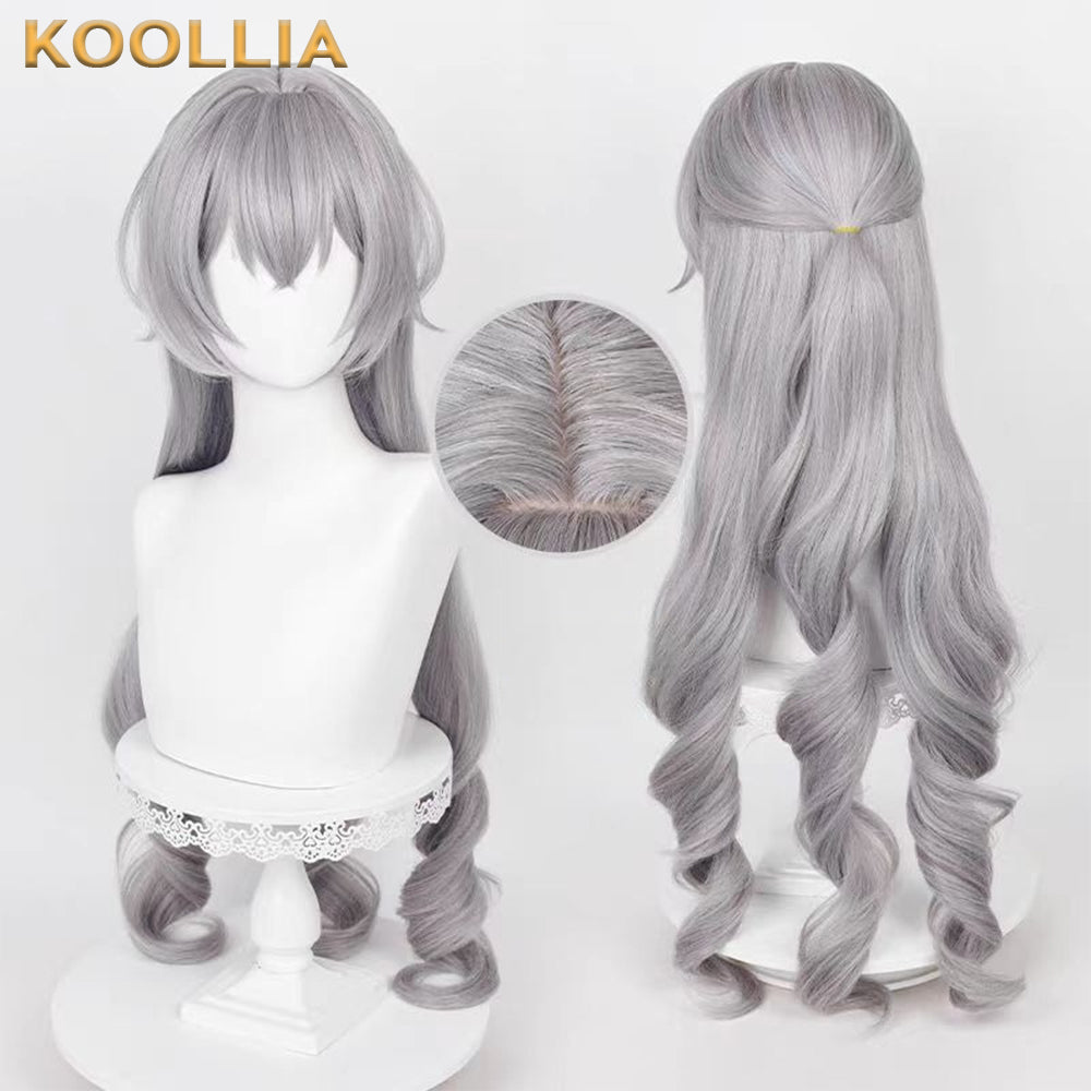 Honkai: Peruca básica Star Rail Bronya prateada de cabelo longo