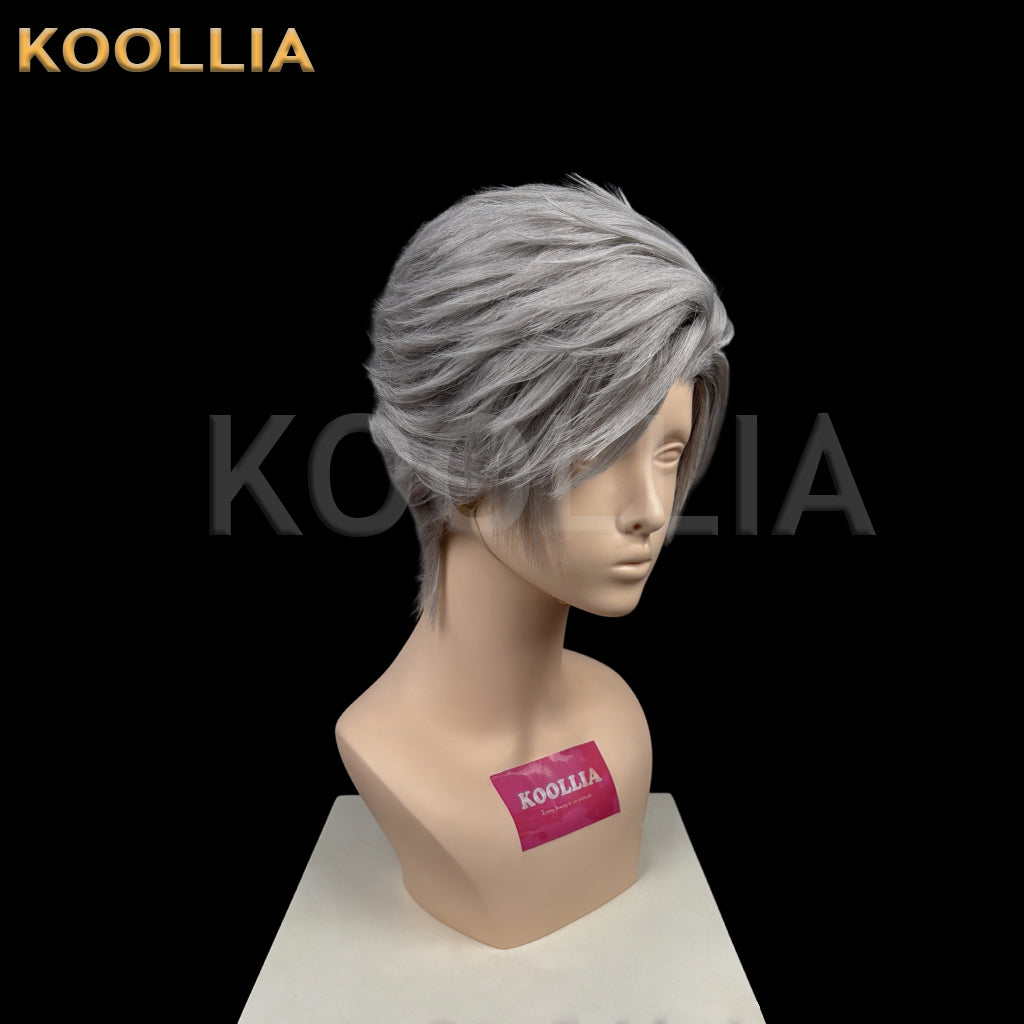 Love and Deepspace Sylus Short Silver Grey Hair Styled Basic Wig