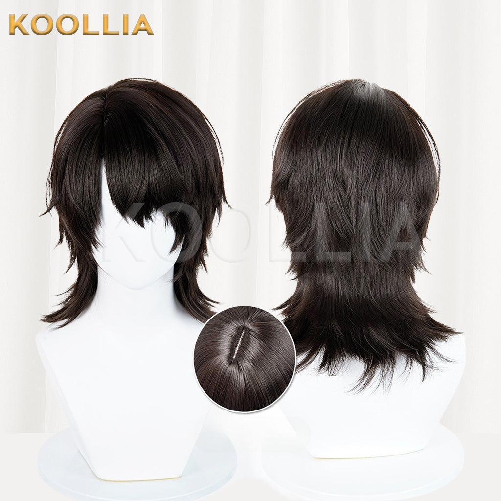 Love and Deepspace Caleb Short Black Gray Hair Basic Wig