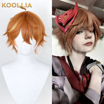 Genshin Impact Childe/Tartaglia Short Orange Hair Basic Wig - KOOLLIA