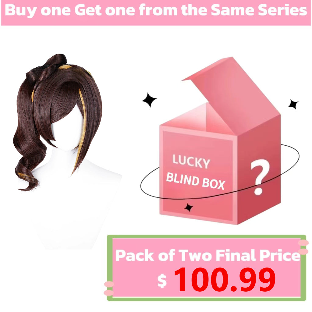 Peruca básica de cabelo longo castanho Chiori Genshin Impact