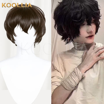 Bungo Stray Dogs Dazai Osamu Short Brown Hair Basic Wig - KOOLLIA