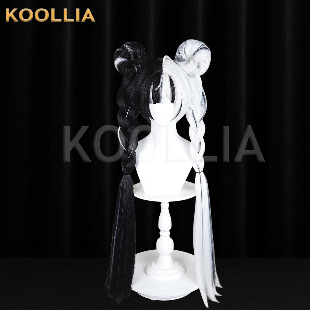 Zenless Zone Zero Dialyn Long Black White Hair Basic Wig