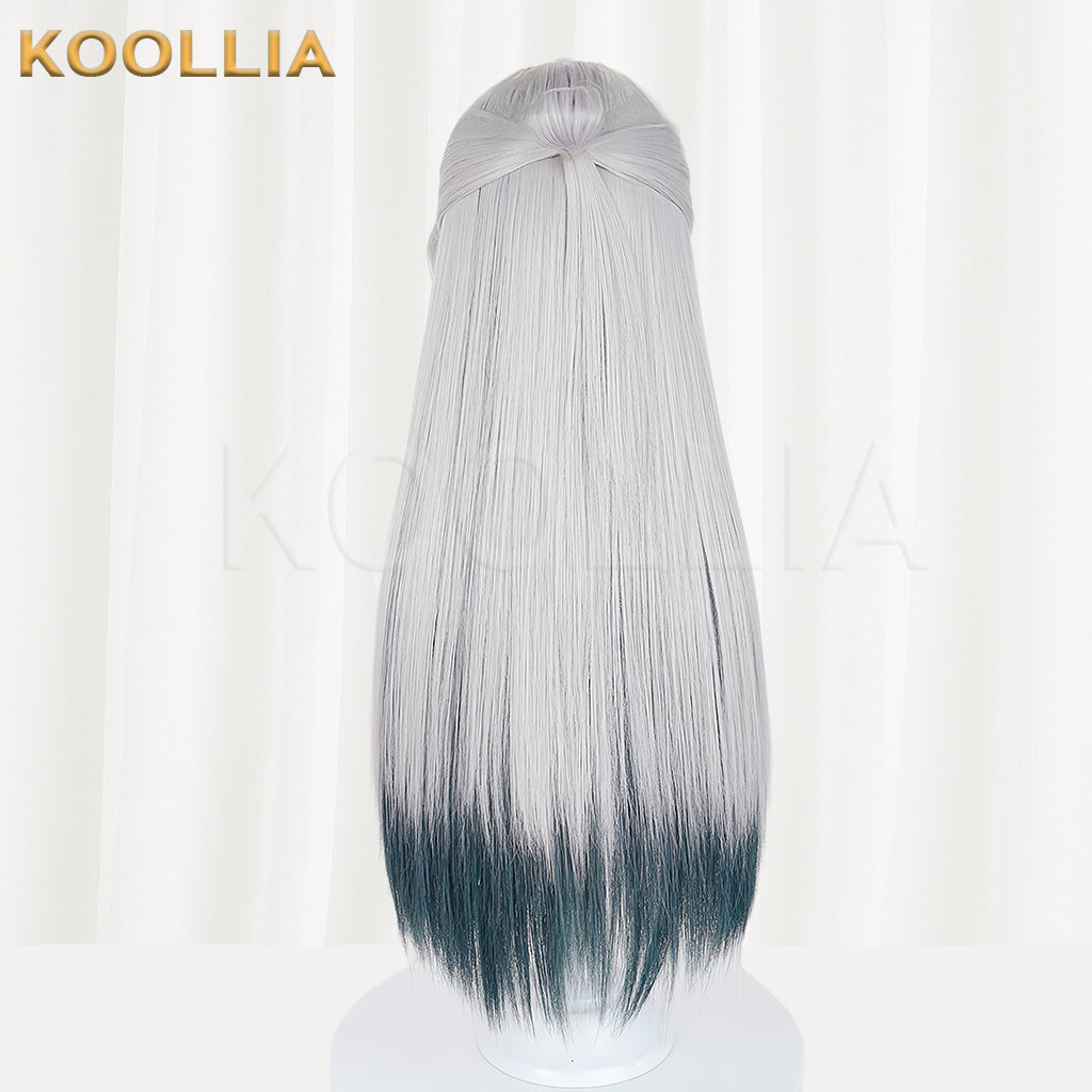 Path to Nowhere Eleven Long Grey Green Hair Basic Wig