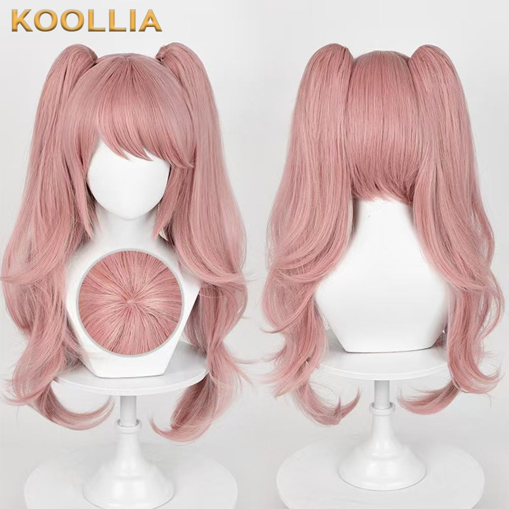 Danganronpa Enoshima Junko Peruca longa básica de cabelo rosa