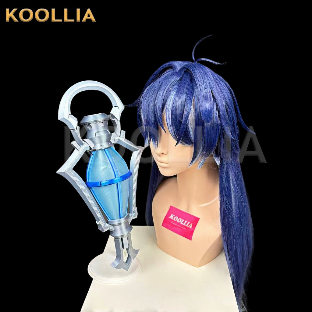 Genshin Impact Flins Long Blue Hair Styled Basic Wig