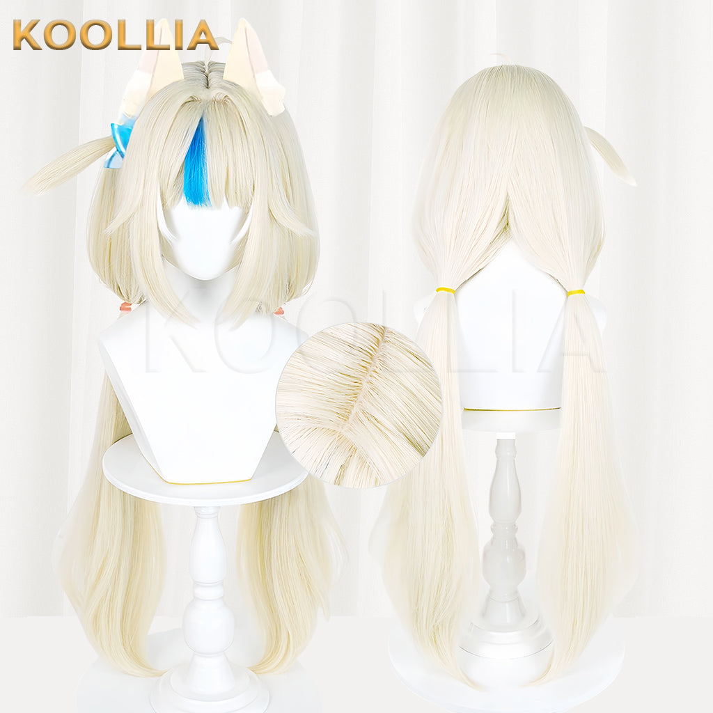 VTuber Gawr Gura reincarnated as Sameko Saba Long Yellow Hair Basic Wig