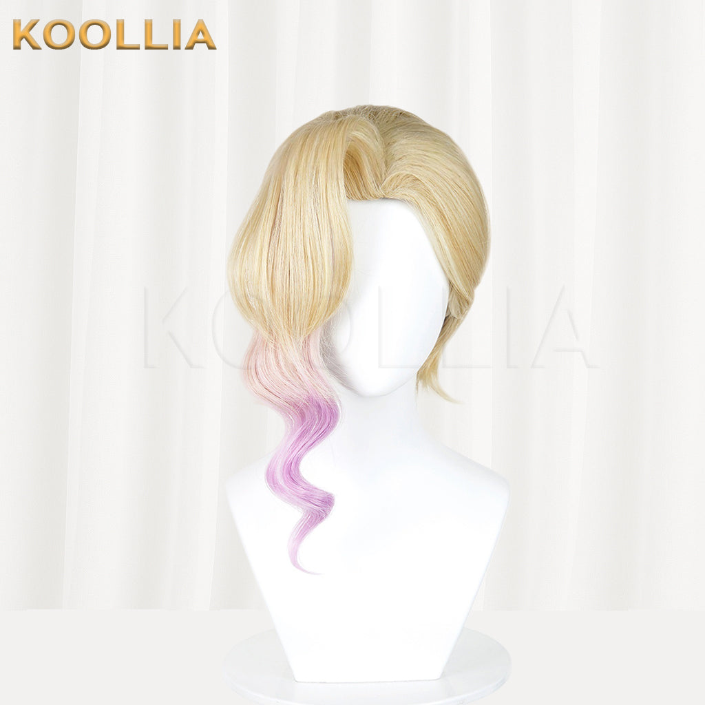 Zootopia Gazelle Short Blonde Pink Purple Hair Basic Wig