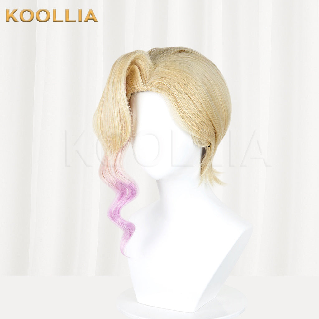 Zootopia Gazelle Short Blonde Pink Purple Hair Basic Wig