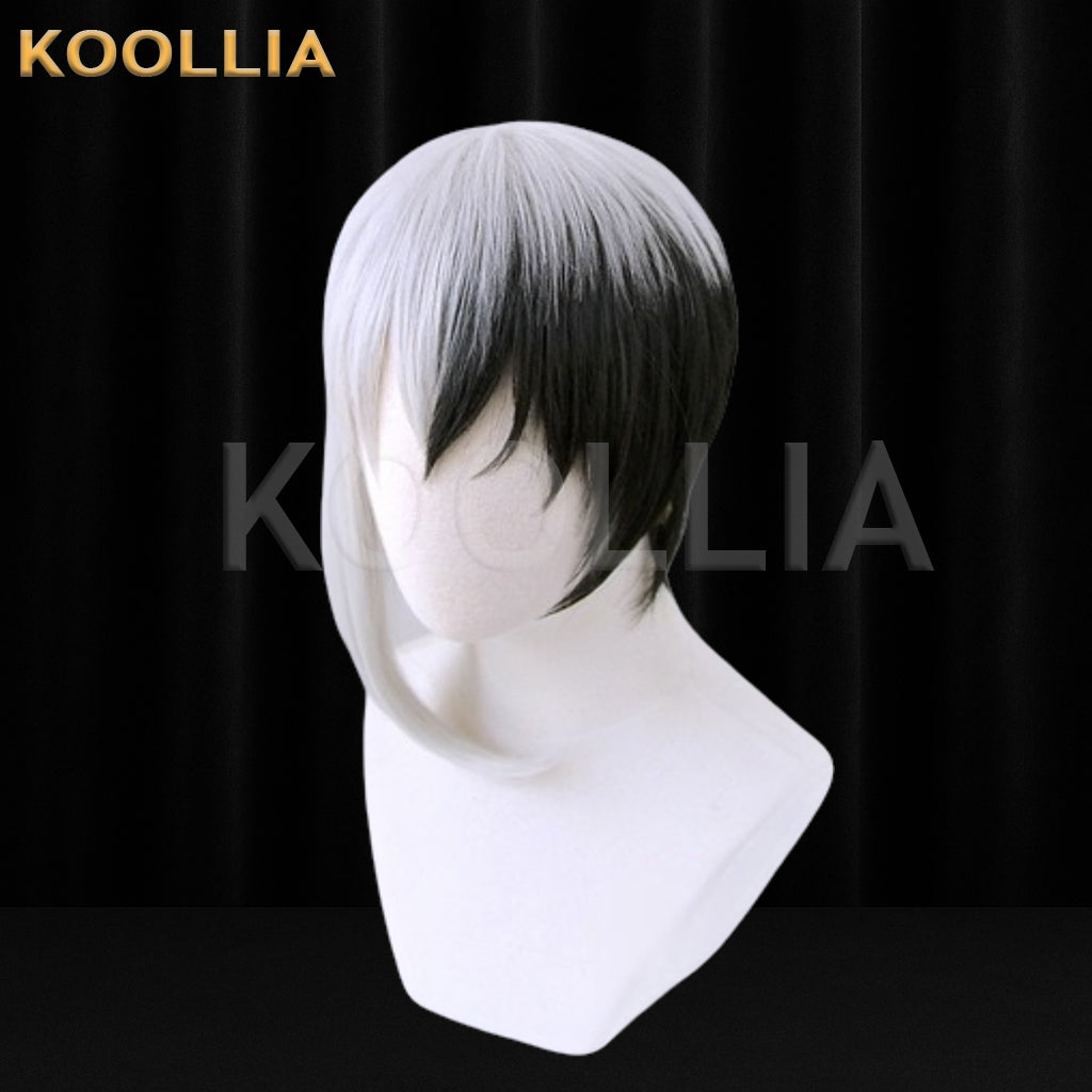 Dr.STONE Asagiri Gen Short Black Silver Hair Basic Wig
