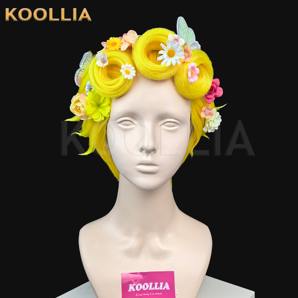 JoJo's Bizarre Adventure Giorno Giovanna Long Yellow Hair Styled Basic Wig