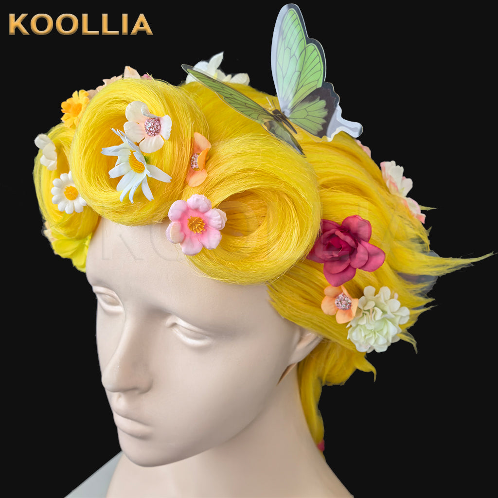 JoJo's Bizarre Adventure Giorno Giovanna Long Yellow Hair Styled Basic Wig