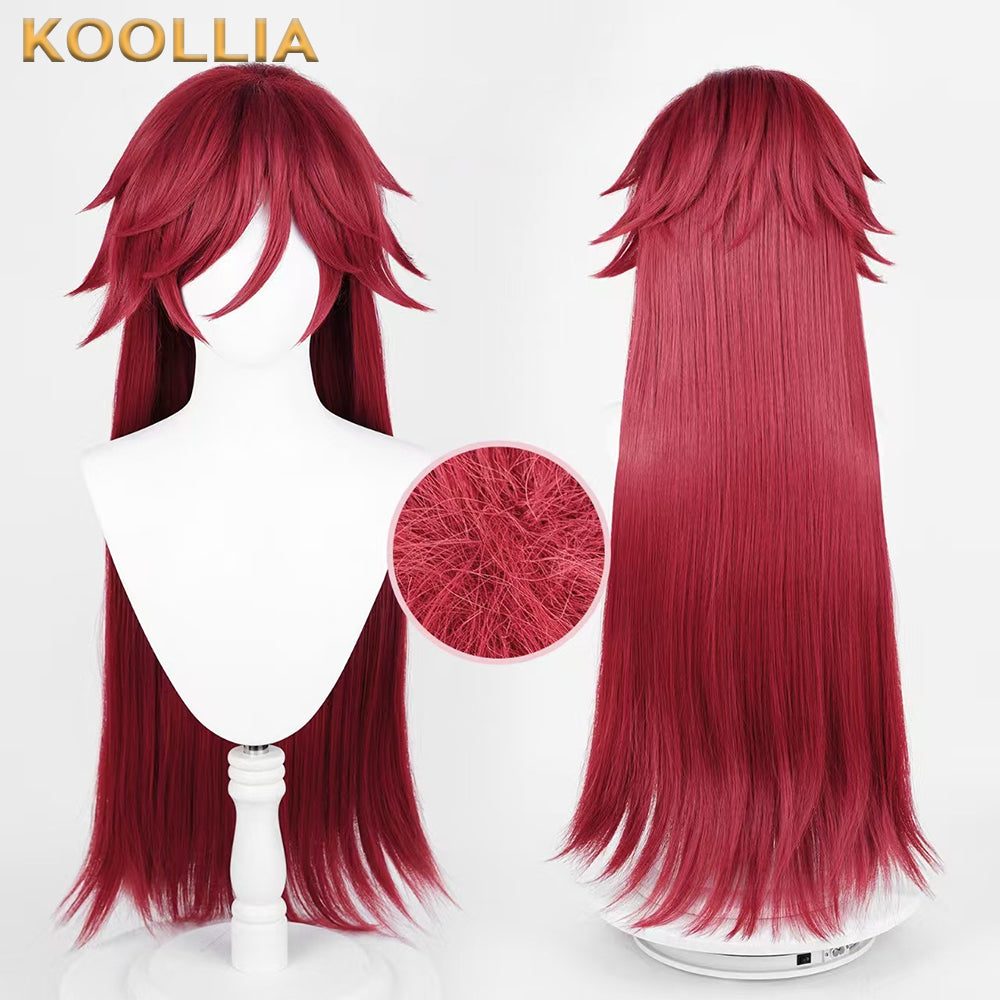 Black Butler Grell Sutcliff Long Red Hair Basic Wig