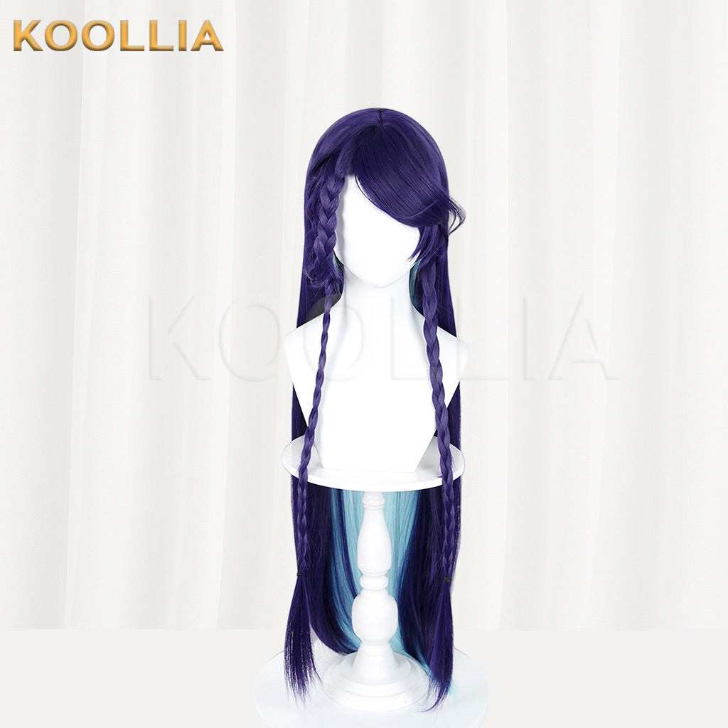 Honor of Kings Hai Yue Long Purple Blue Hair Basic Wig
