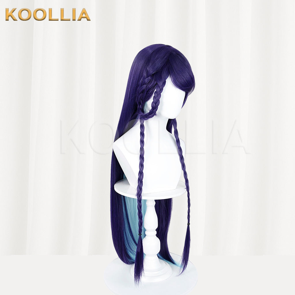 Honor of Kings Hai Yue Long Purple Blue Hair Basic Wig