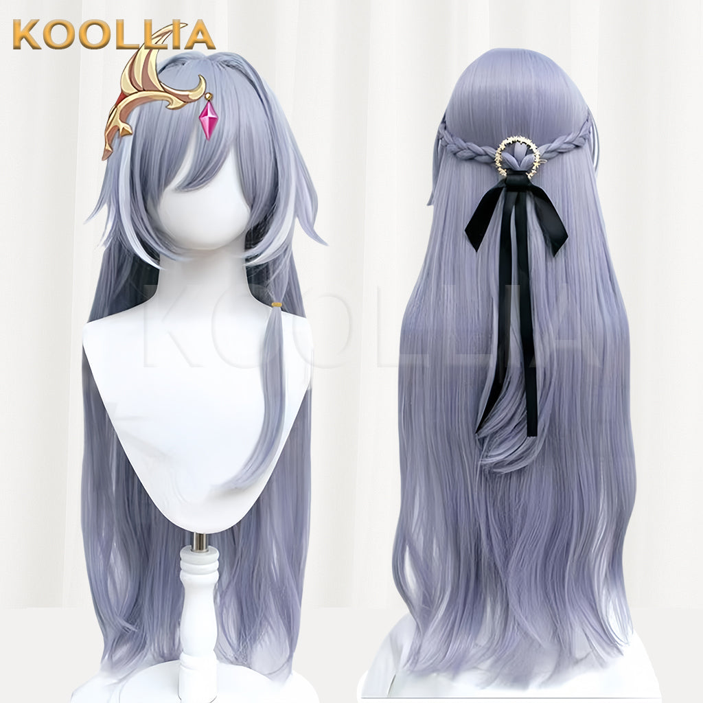 Honkai Impact 3 Herrscher of Sentience Long Grey Purple Hair Basic Wig
